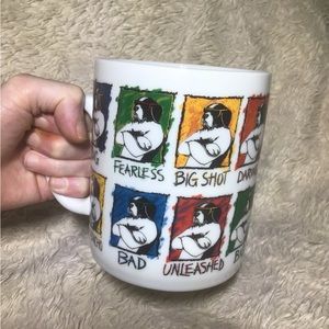 large oversized 1997 Y2K BIG DOGS ATTITUDE IS EVERYTHING 24oz coffee mug cup￼